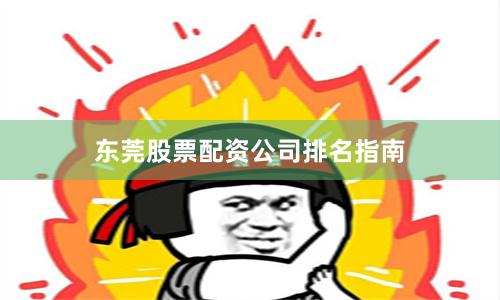 东莞股票配资公司排名指南